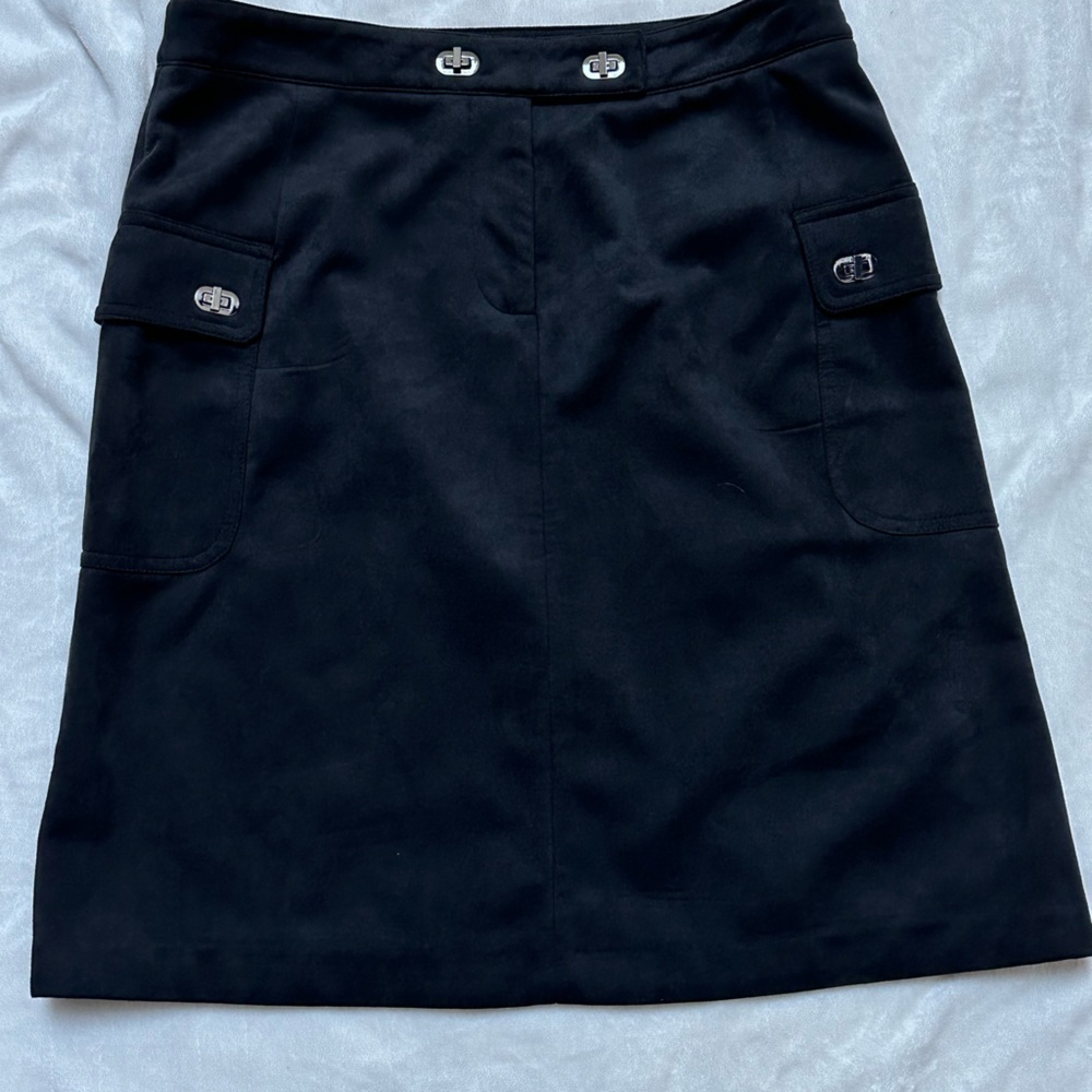J McLaughlin Cargo Pocket Skirt Textured Faux Suede Fabric **Flawed